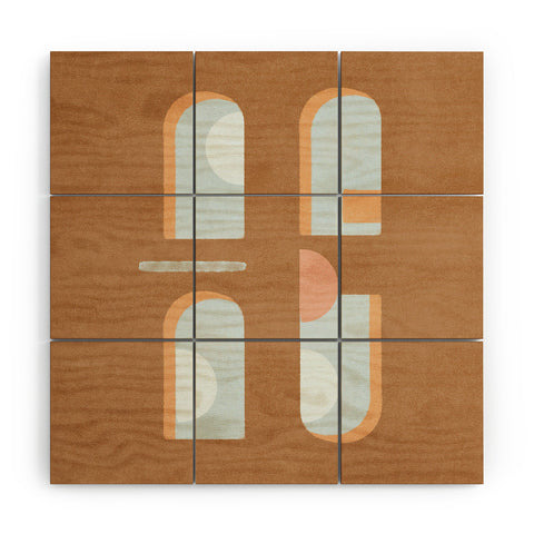 Lola Terracota The arch of a window abstract shapes contemporary Wood Wall Mural