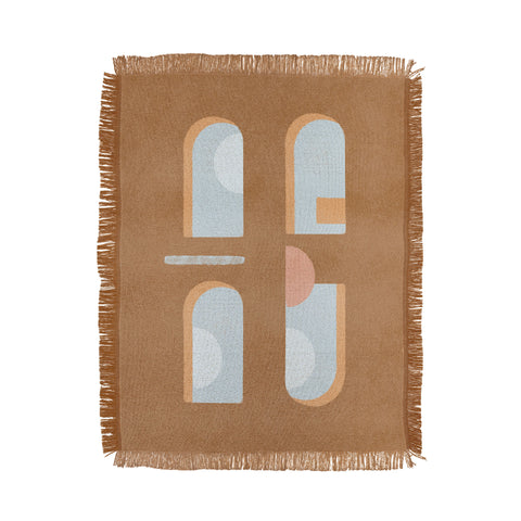 Lola Terracota The arch of a window abstract shapes contemporary Throw Blanket