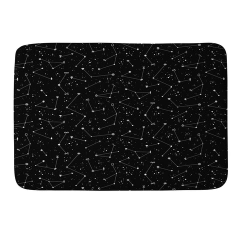 LordofMasks Constellations Black Memory Foam Bath Mat