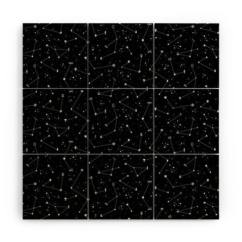LordofMasks Constellations Black Wood Wall Mural