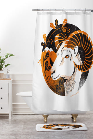 Lucie Rice Aldo Aries Shower Curtain And Mat