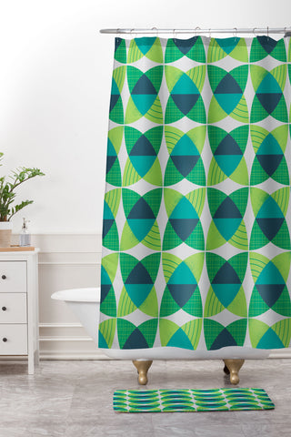 Lucie Rice And Circle Gets A Square Shower Curtain And Mat