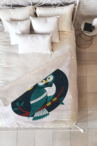 Lucie Rice Big Hooter Fleece Throw Blanket