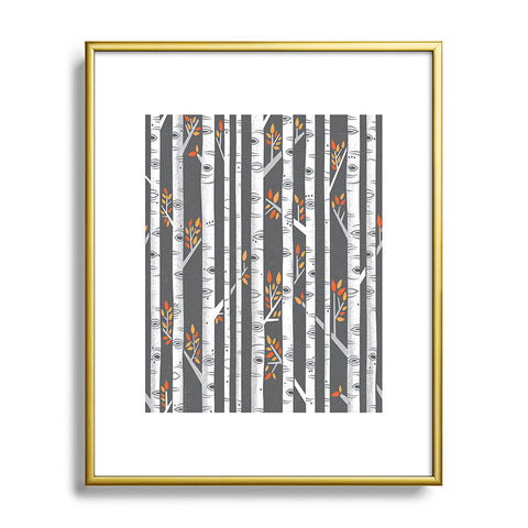 Lucie Rice Birches Be Crazy Metal Framed Art Print