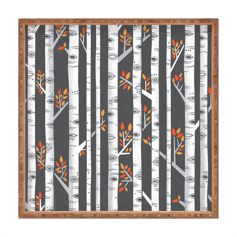 Lucie Rice Birches Be Crazy Square Tray