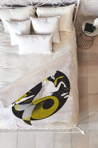 Lucie Rice Carl Capricorn Fleece Throw Blanket