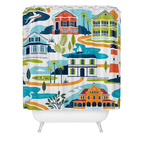 Lucie Rice Conch Republic Shower Curtain