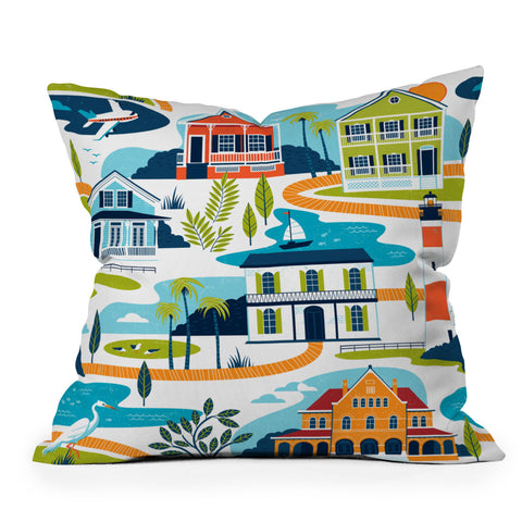 Lucie Rice Conch Republic Throw Pillow