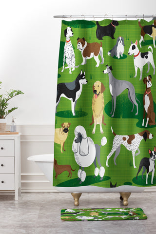 Lucie Rice Dog Day Afternoon Shower Curtain And Mat