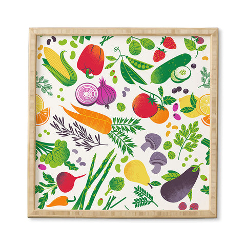 Lucie Rice EAT YOUR FRUITS AND VEGGIES Framed Wall Art
