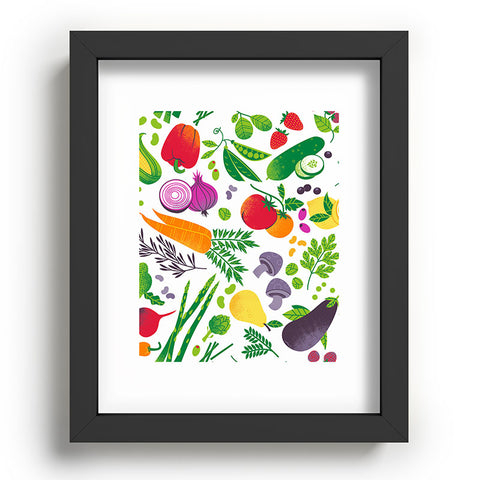 Lucie Rice EAT YOUR FRUITS AND VEGGIES Recessed Framing Rectangle