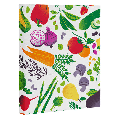 Lucie Rice EAT YOUR FRUITS AND VEGGIES Art Canvas