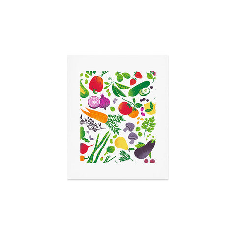 Lucie Rice EAT YOUR FRUITS AND VEGGIES Art Print