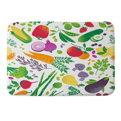 Lucie Rice EAT YOUR FRUITS AND VEGGIES Memory Foam Bath Mat