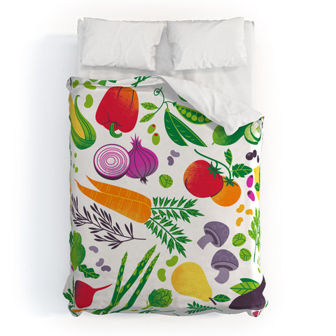 Lucie Rice EAT YOUR FRUITS AND VEGGIES Duvet Cover