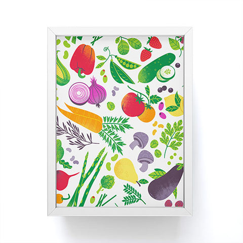 Lucie Rice EAT YOUR FRUITS AND VEGGIES Framed Mini Art Print