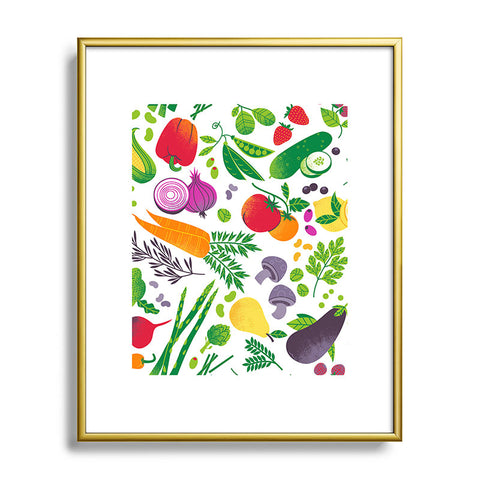 Lucie Rice EAT YOUR FRUITS AND VEGGIES Metal Framed Art Print
