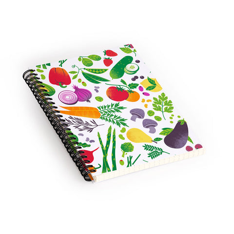 Lucie Rice EAT YOUR FRUITS AND VEGGIES Spiral Notebook