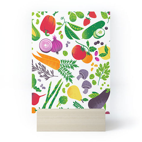 Lucie Rice EAT YOUR FRUITS AND VEGGIES Mini Art Print