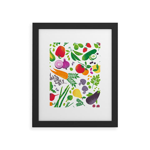 Lucie Rice EAT YOUR FRUITS AND VEGGIES Framed Art Print