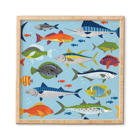 Lucie Rice Fish Frenzy Framed Wall Art