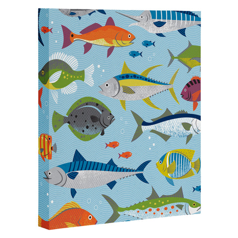 Lucie Rice Fish Frenzy Art Canvas