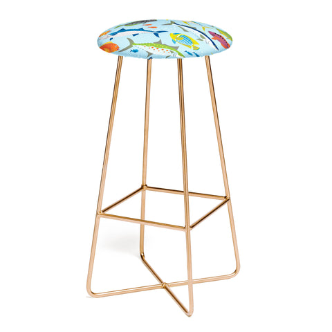 Lucie Rice Fish Frenzy Bar Stool
