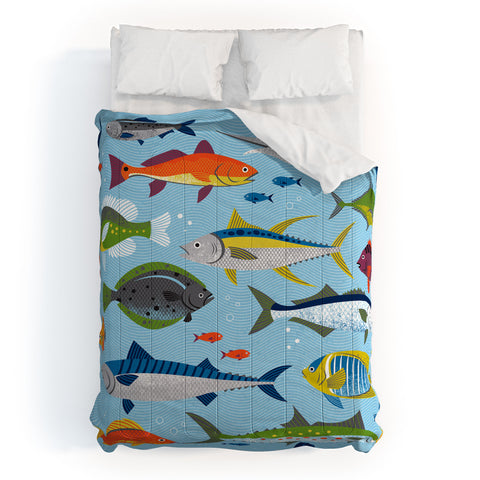 Lucie Rice Fish Frenzy Comforter