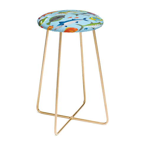 Lucie Rice Fish Frenzy Counter Stool