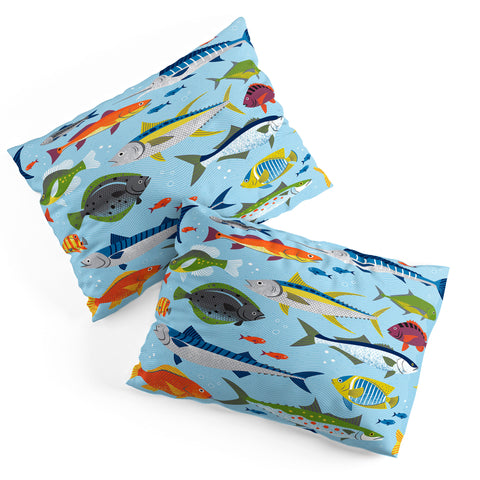 Lucie Rice Fish Frenzy Pillow Shams