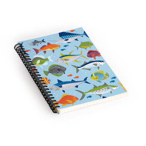 Lucie Rice Fish Frenzy Spiral Notebook