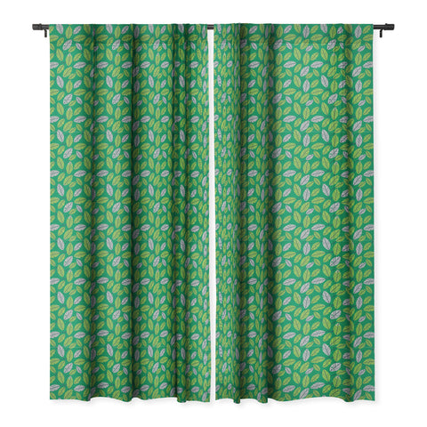 Lucie Rice Leafy Greens Blackout Window Curtain
