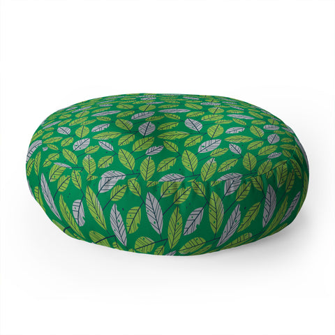 Lucie Rice Leafy Greens Floor Pillow Round