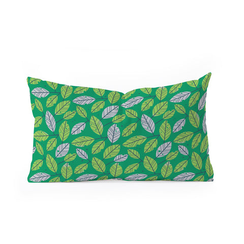 Lucie Rice Leafy Greens Oblong Throw Pillow