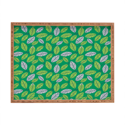 Lucie Rice Leafy Greens Rectangular Tray
