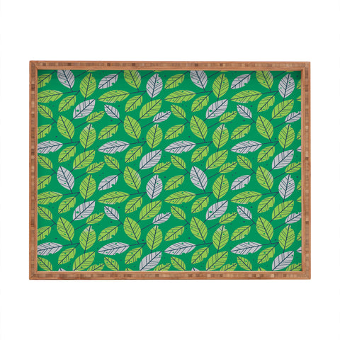 Lucie Rice Leafy Greens Rectangular Tray