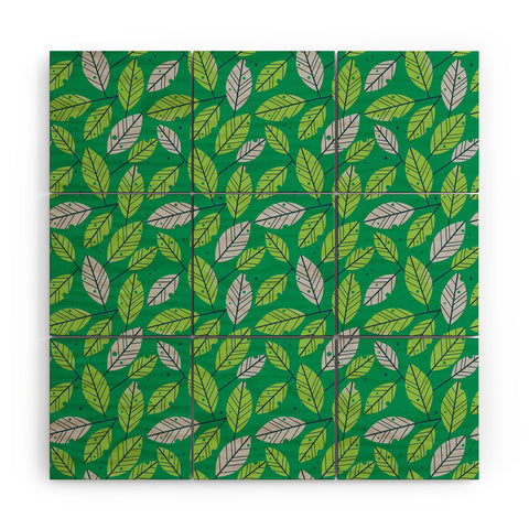 Lucie Rice Leafy Greens Wood Wall Mural