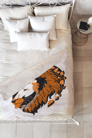 Lucie Rice Lionel Leo Fleece Throw Blanket