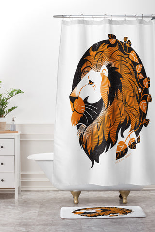 Lucie Rice Lionel Leo Shower Curtain And Mat