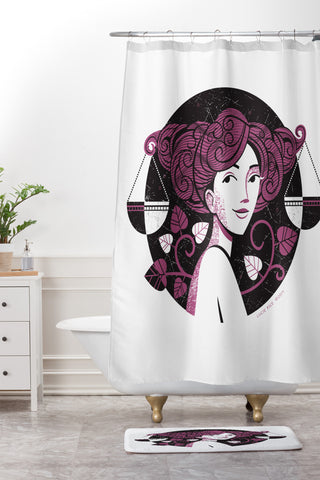 Lucie Rice Lola Libra Shower Curtain And Mat