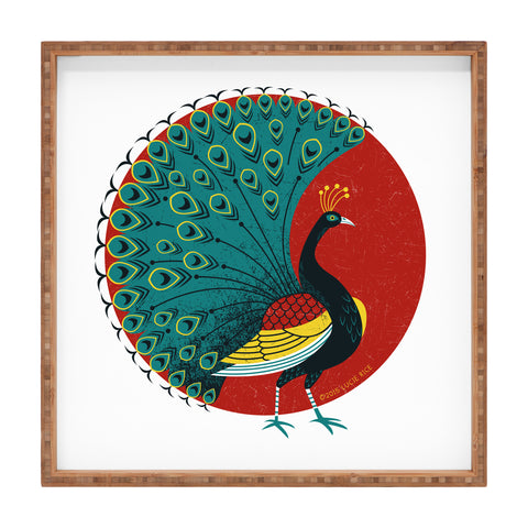 Lucie Rice Peacockin Square Tray