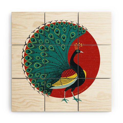 Lucie Rice Peacockin Wood Wall Mural