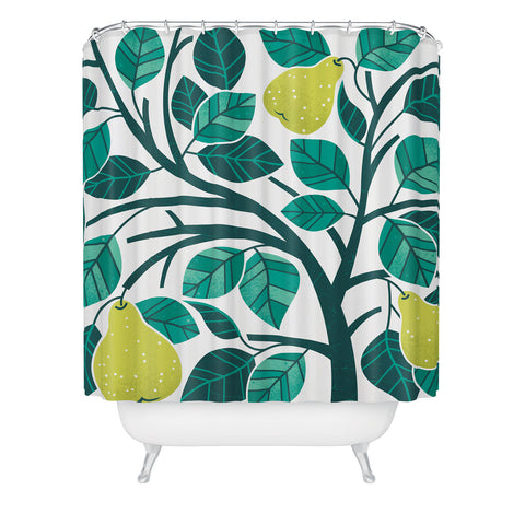 Lucie Rice Pear Tree Shower Curtain