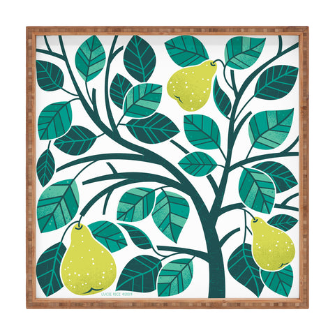 Lucie Rice Pear Tree Square Tray