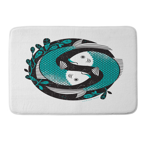 Lucie Rice Pearl and Polly Pisces Memory Foam Bath Mat