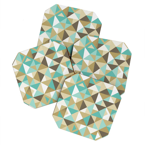 Lucie Rice Sand and Sea Geometry Coaster Set