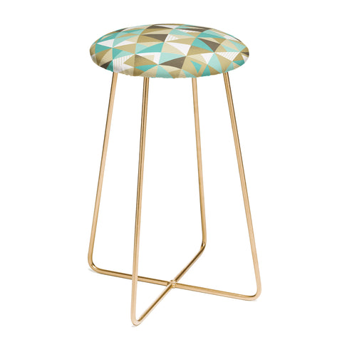 Lucie Rice Sand and Sea Geometry Counter Stool