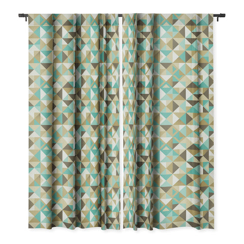 Lucie Rice Sand and Sea Geometry Blackout Window Curtain