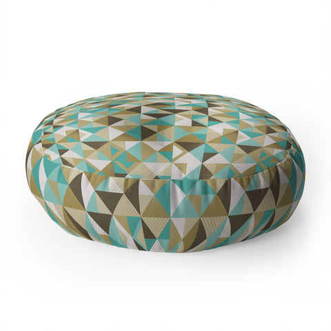 Lucie Rice Sand and Sea Geometry Floor Pillow Round