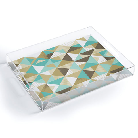 Lucie Rice Sand and Sea Geometry Acrylic Tray